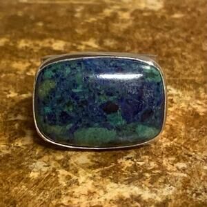 Jay King Ring Size 7 Sterling Silver and Azurite Statement Vintage